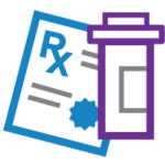 icon represents pharmacy label printing